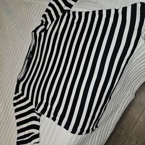 Black and White Striped Top
